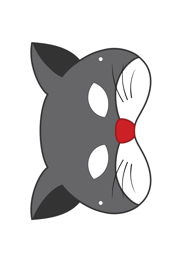 Çocuklar İçin  Kedi Hazır Maske Şablonları 